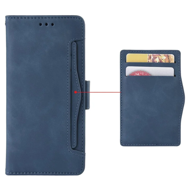 For TECNO Pova 5 4G LH7N PU Leather Stand Wallet Case Multiple Card Slots Phone Cover - Blue