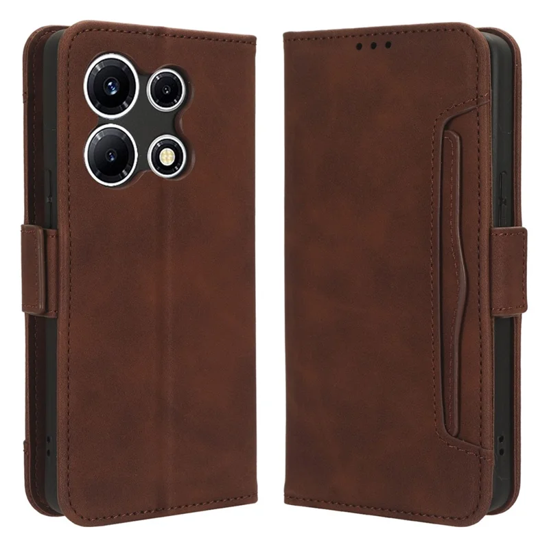 For Infinix Note 30 VIP 5G X6710 Multiple Card Slots PU Leather Case Phone Wallet Stand Cover - Brown