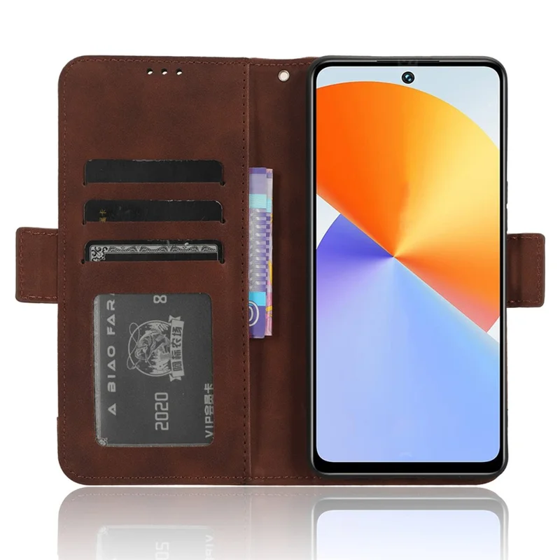 For Infinix Note 30 VIP 5G X6710 Multiple Card Slots PU Leather Case Phone Wallet Stand Cover - Brown