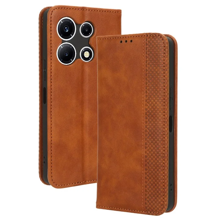Phone Case for Infinix Note 30 VIP 5G X6710 Retro PU Leather Stand Wallet Cover - Brown
