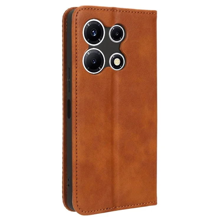 Phone Case for Infinix Note 30 VIP 5G X6710 Retro PU Leather Stand Wallet Cover - Brown
