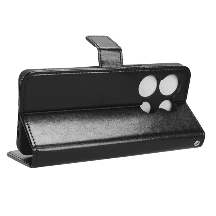 Per Infinix Note 30 VIP 5G X6710 Crazy Horse Texture Phone Stand Case PU Leather Wallet Cover - Nero
