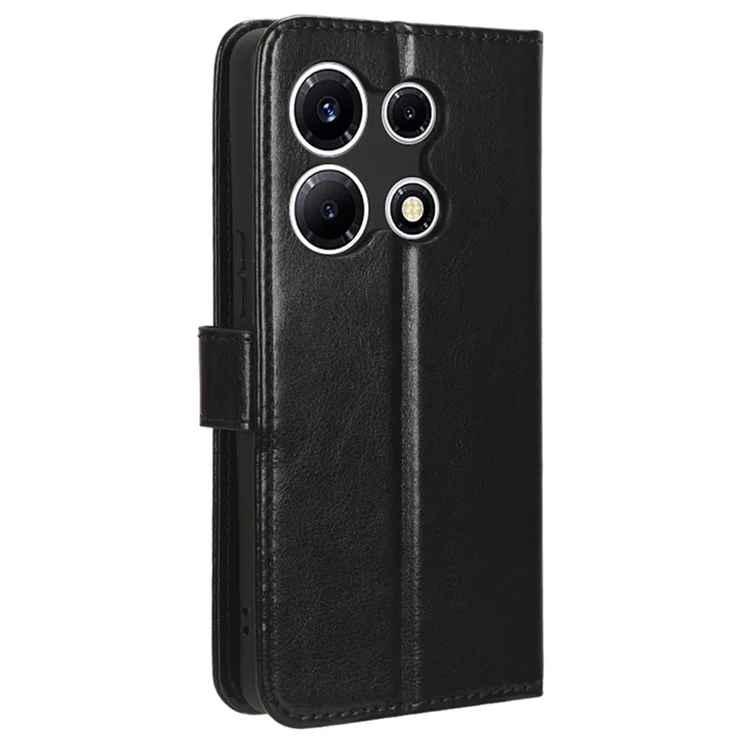 Per Infinix Note 30 VIP 5G X6710 Crazy Horse Texture Phone Stand Case PU Leather Wallet Cover - Nero