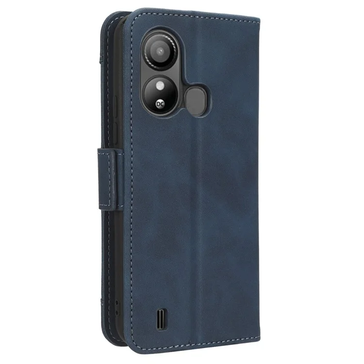 For ZTE Blade L220 Multiple Card Slots PU Leather Case Phone Wallet Stand Dustproof Cover - Blue