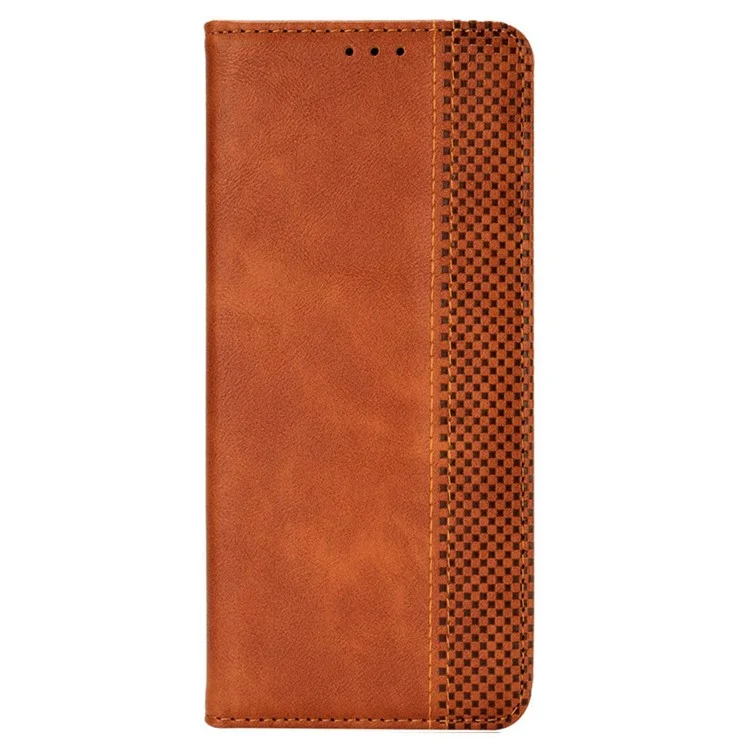 Retro Phone Case für ZTE Blade L220, PU-Leder-Cover, Ständer, magnetischer Verschluss, Retro-Geldbörsen-Schale - Braun
