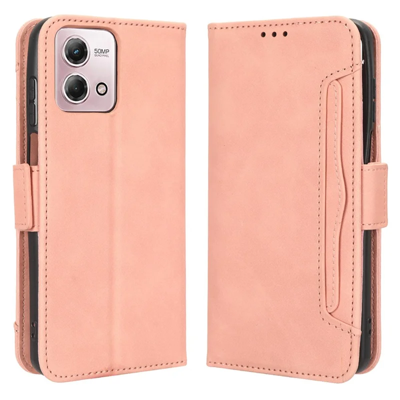 For Motorola Moto G Stylus 5G (2023) TPU+PU Leather Phone Case Wallet Multiple Card Slots Phone Stand Cover - Pink