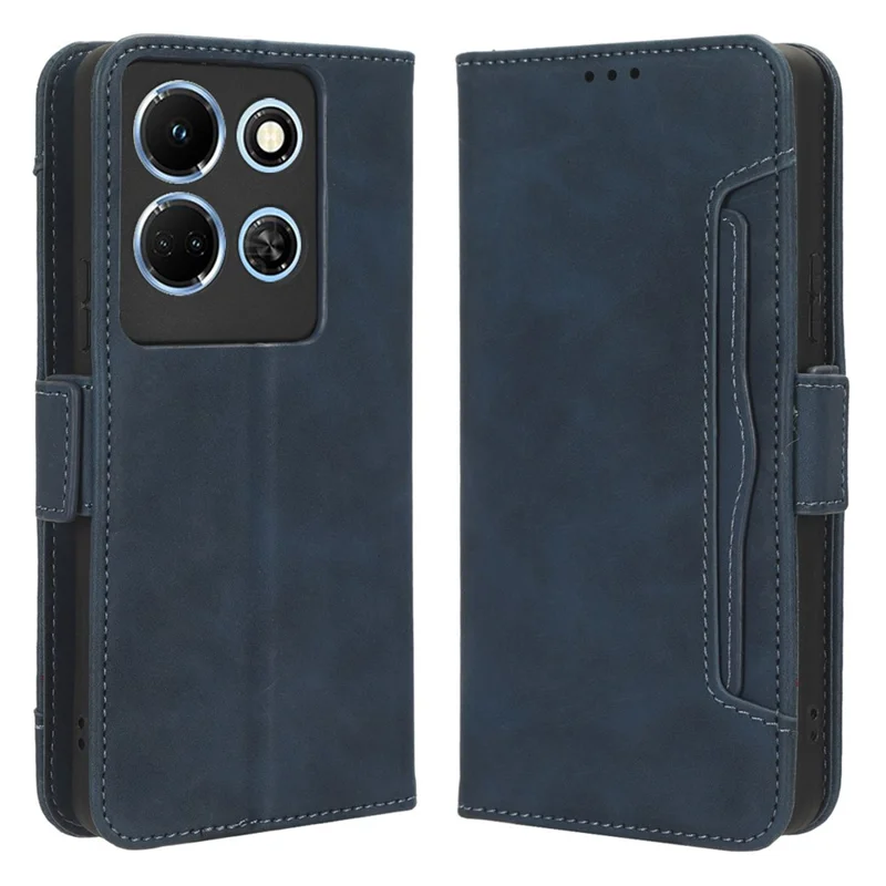 For Infinix Note 30 4G / X6833B / X6716B Anti-Scratch PU Leather Case Wallet Phone Stand Cover with Multiple Card Slots - Blue