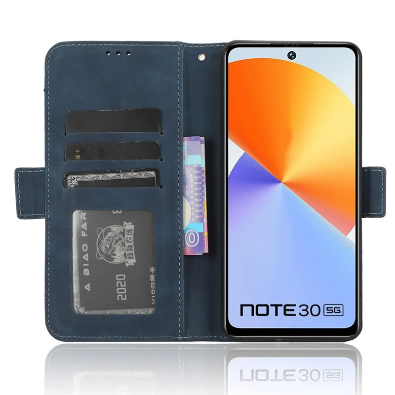 For Infinix Note 30 4G / X6833B / X6716B Anti-Scratch PU Leather Case Wallet Phone Stand Cover with Multiple Card Slots - Blue