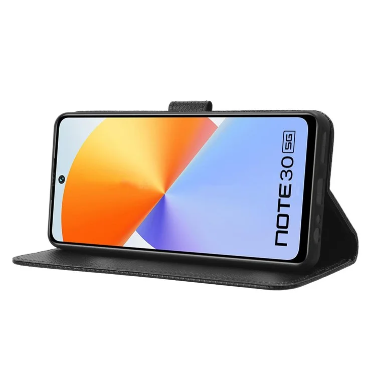 Für Infinix Note 30 4G / X6833B / X6716B Wallet Shockproof Phone Case Diamond Texture PU Leder Stand Cover - Schwarz
