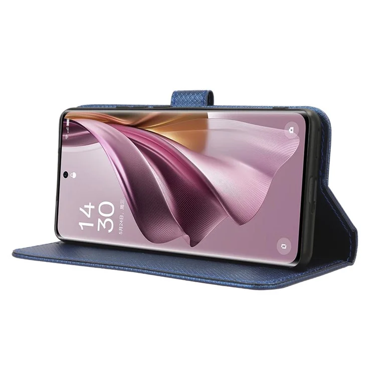 Für Oppo Reno10 5G CPH2531 (Global) / Reno10 Pro 5G CPH2525 (Global) Leder-Wallet-Handyhülle mit Diamanttextur und Ständer - Blau