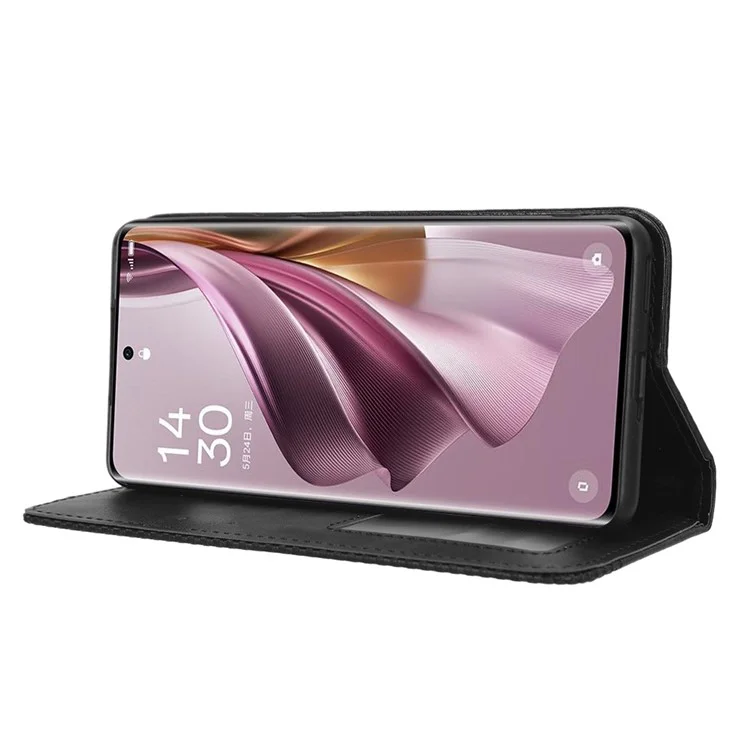 Чехол-книжка из искусственной кожи для Oppo Reno10 5G CPH2531 (глобальная версия) / Reno10 Pro 5G CPH2525 (глобальная версия) - черный