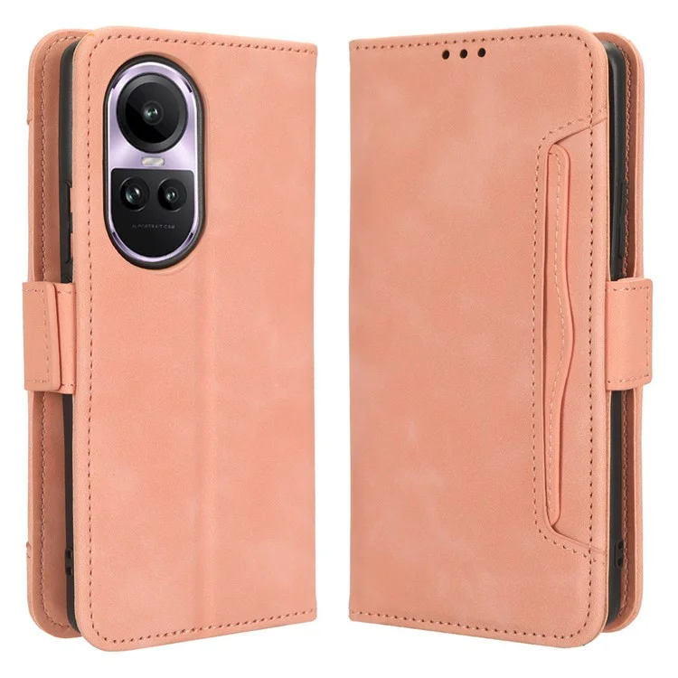Para Oppo Reno10 Pro 5G CPH2525 (Global) / Reno10 5G CPH2531 (Global) Ranura para Múltiples Tarjetas Estuche de Teléfono Billetera de Cuero con Soporte - Rosa