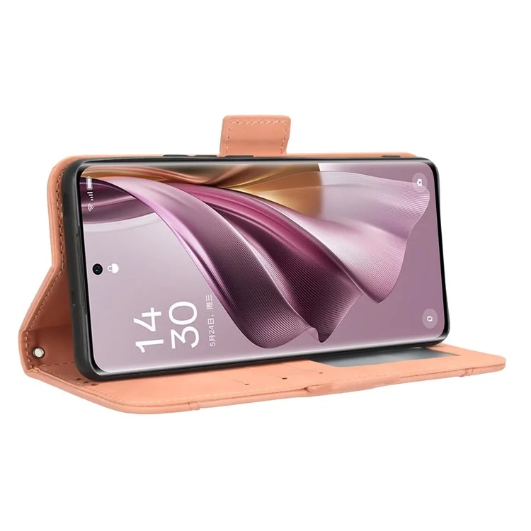Para Oppo Reno10 Pro 5G CPH2525 (Global) / Reno10 5G CPH2531 (Global) Ranura para Múltiples Tarjetas Estuche de Teléfono Billetera de Cuero con Soporte - Rosa