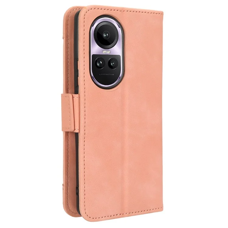 Para Oppo Reno10 Pro 5G CPH2525 (Global) / Reno10 5G CPH2531 (Global) Ranura para Múltiples Tarjetas Estuche de Teléfono Billetera de Cuero con Soporte - Rosa