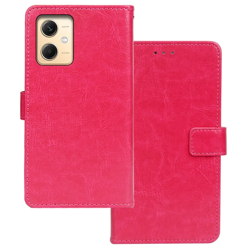 IDEWEI For Xiaomi Redmi Note 12R Pro 5G Wallet Phone Case Crazy Horse Texture Leather Stand Cover - Rose