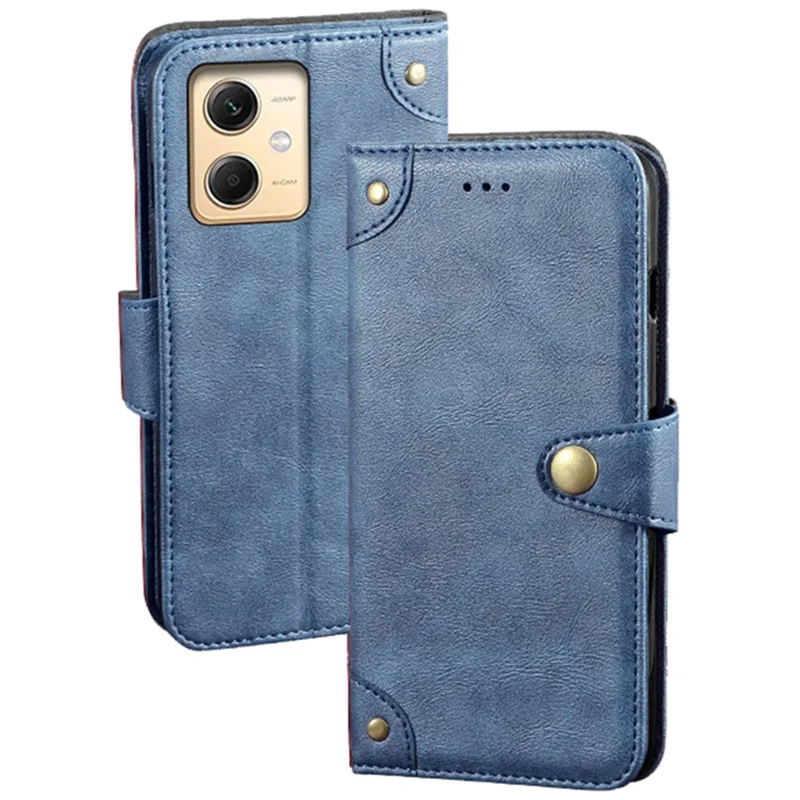 IDEWEI For Xiaomi Redmi Note 12R Pro 5G Anti-Scratch Phone Case Stand Wallet PU Leather Phone Cover - Blue
