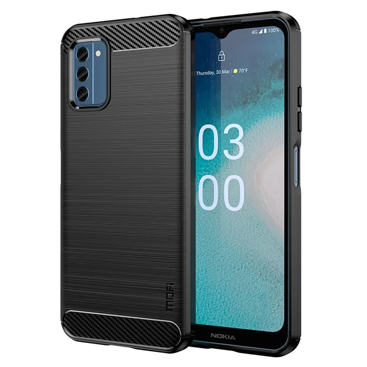 MOFI JK TPU Series-1 para Nokia C300 Capa de Telefone TPU - Textura de Fibra de Carbono Shell Escovado Capa de Telefone - Preto