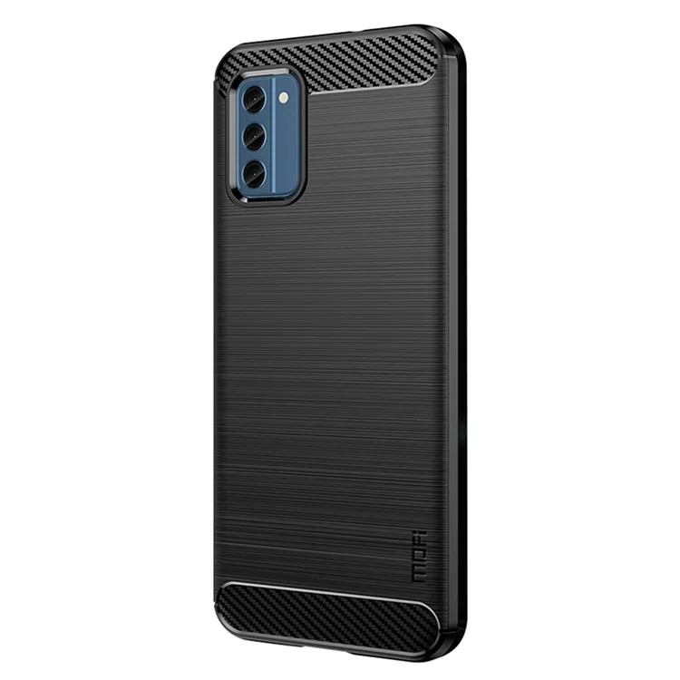 MOFI JK TPU Series-1 para Nokia C300 Capa de Telefone TPU - Textura de Fibra de Carbono Shell Escovado Capa de Telefone - Preto