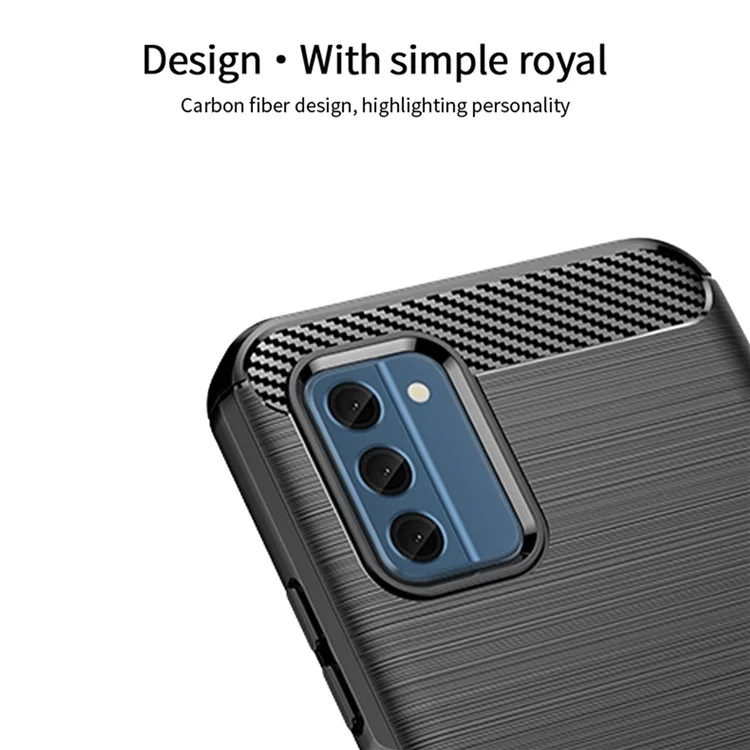 MOFI JK TPU Series-1 para Nokia C300 Capa de Telefone TPU - Textura de Fibra de Carbono Shell Escovado Capa de Telefone - Preto