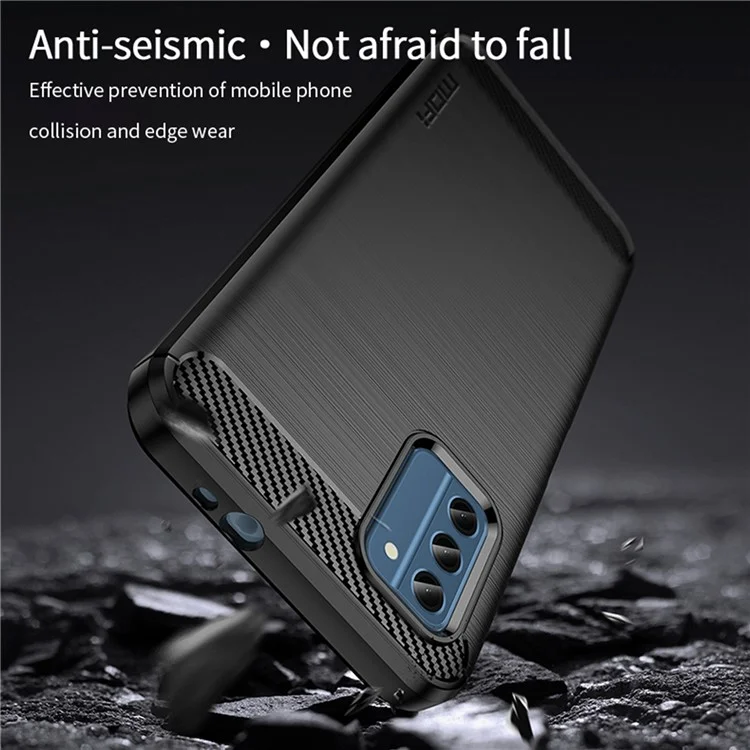 MOFI JK TPU Series-1 para Nokia C300 Capa de Telefone TPU - Textura de Fibra de Carbono Shell Escovado Capa de Telefone - Preto