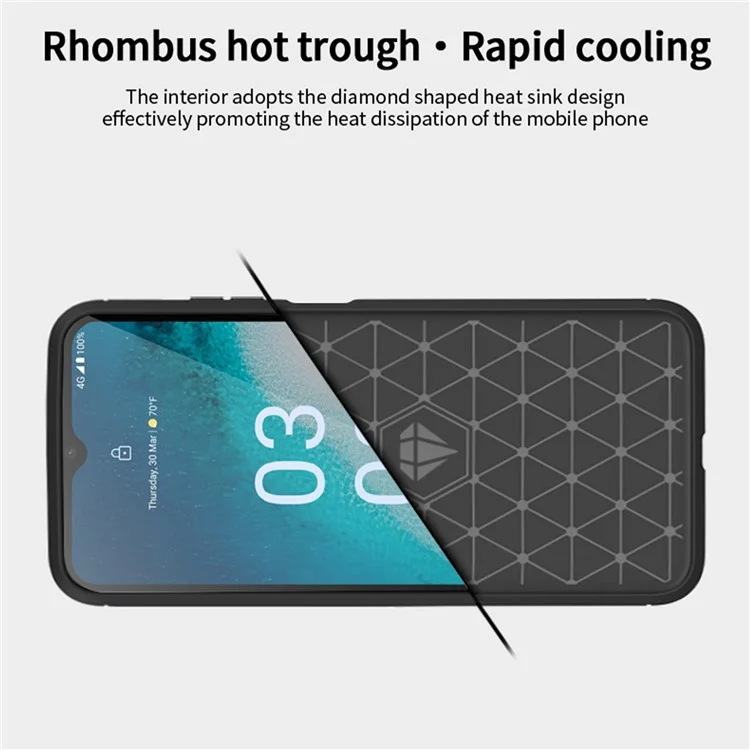 MOFI JK TPU Series-1 para Nokia C300 Capa de Telefone TPU - Textura de Fibra de Carbono Shell Escovado Capa de Telefone - Preto