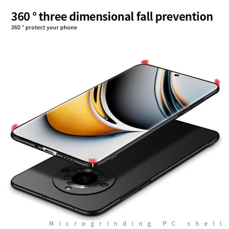 MOFI Shield Matte Series For Realme 11 Pro+ 5G Matte Phone Case Scratch-proof PC Hard Phone Cover - Black