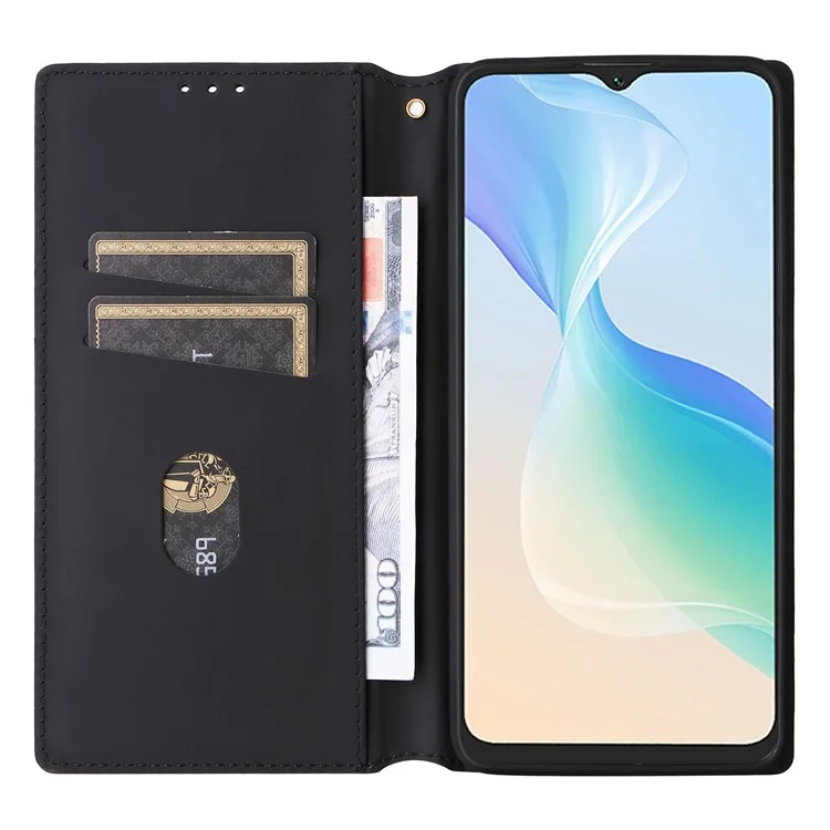 Wallet Case für Blackview Oscal C30 / C30 Pro, PU-Leder Rhombus-Prägung Standfunktelefon-Hülle - Rot