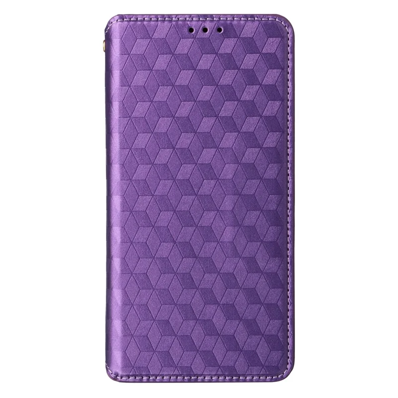 Wallet Case for Blackview Oscal C30 / C30 Pro , PU Leather Rhombus Imprinted Stand Flip Phone Cover - Purple