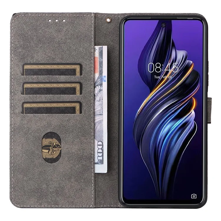 Custodia in pelle PU per TECNO Pova 5 4G LH7N, custodia con supporto a conchiglia RFID Blocking Wallet Phone con cinturino - Nero