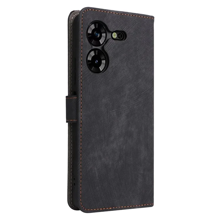 Custodia in pelle PU per TECNO Pova 5 4G LH7N, custodia con supporto a conchiglia RFID Blocking Wallet Phone con cinturino - Nero