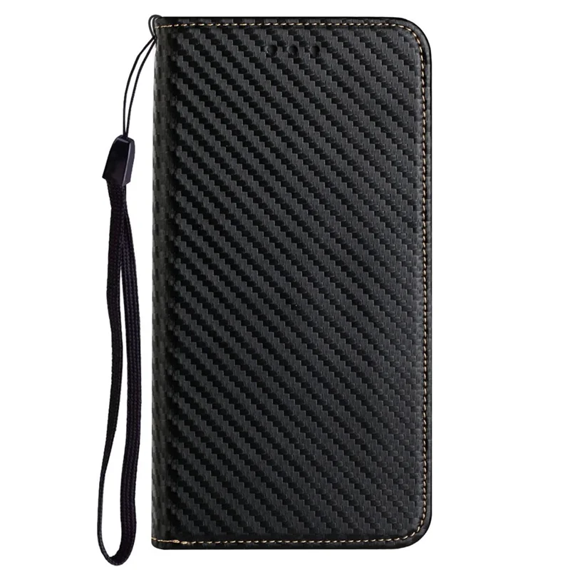 For Samsung Galaxy S23 FE Carbon Fiber Texture Leather Wallet Case Stand Phone Cover - Black