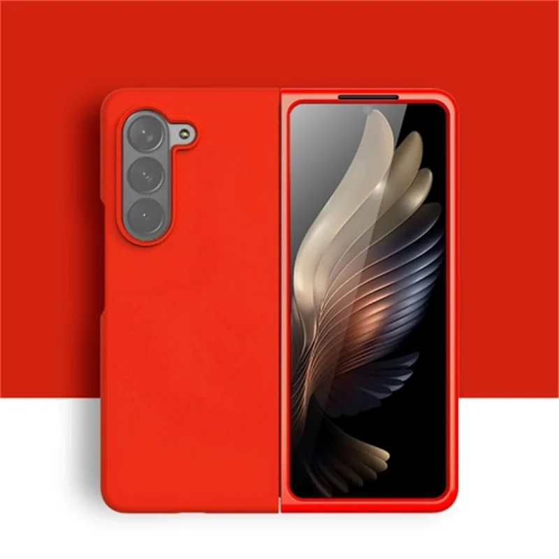 For Samsung Galaxy Z Fold5 5G Liquid Silicone Anti-Drop Phone Case Ultra Slim Shockproof Cover - Red