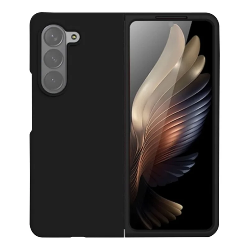For Samsung Galaxy Z Fold5 5G Liquid Silicone Anti-Drop Phone Case Ultra Slim Shockproof Cover - Black