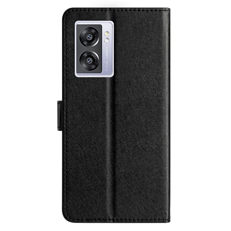 Shell di Texture di Seta Per Oppo A57 (2022) 5G / A77 Coperchio Del Paformato Del Paferetto 5G Con Cinturino da Polso - Nero