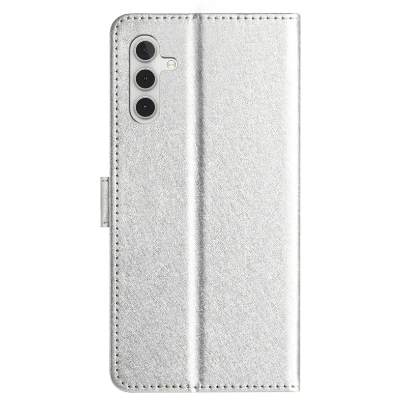حالة هاتف بملمس حريري لجهاز Samsung Galaxy A54 5G غطاء محفظة من جلد PU قابل للطي - فضي