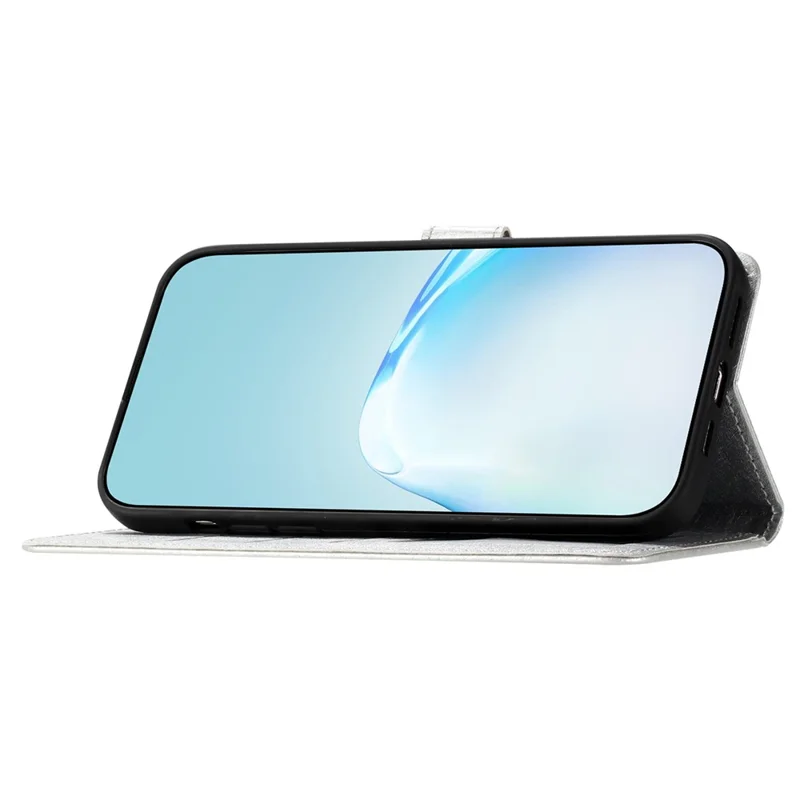 حالة هاتف بملمس حريري لجهاز Samsung Galaxy A54 5G غطاء محفظة من جلد PU قابل للطي - فضي