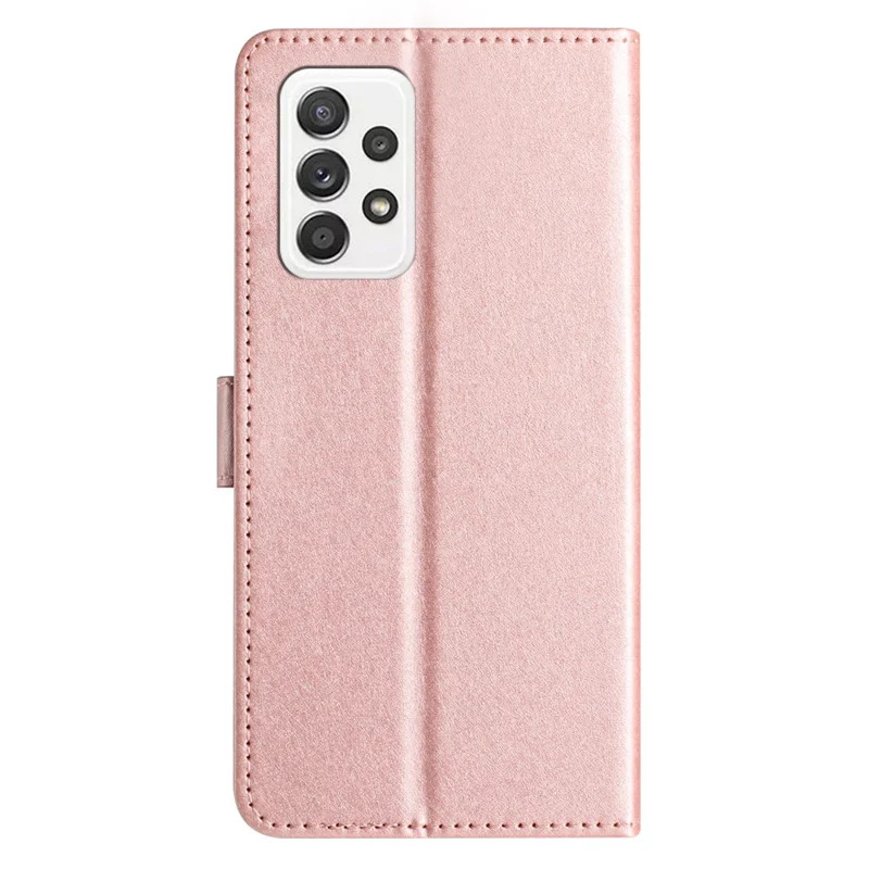 For Samsung Galaxy A23 5G (Global Version) / A23 4G Silk Texture Anti-drop Phone Case Leather Wallet Stand Cover - Rose Gold