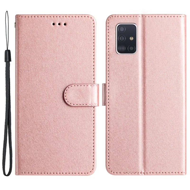 Para Samsung Galaxy A71 4G SM-A715 Capa de Carteira de Telefone à Prova de Arranhões em Couro com Suporte - Rose Gold