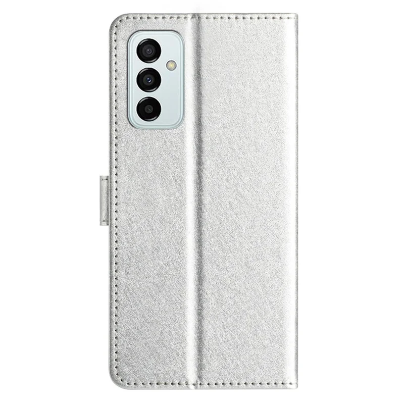 Portafoglio Telefono per Samsung Galaxy M23 5G / F23 5G Texture Seta Custodia in Pelle PU Stand Cinturino Flip Case - Argento