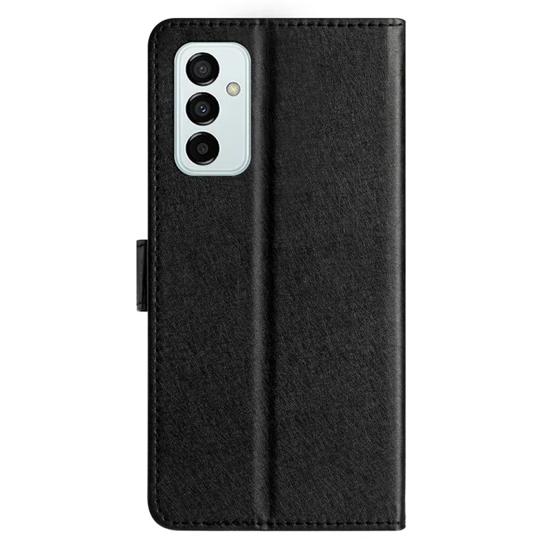 Anti-Fall Handytasche für Samsung Galaxy M52 5G Seidenstruktur PU-Leder Ständer Abdeckung Handschlaufe Klappcase - Schwarz