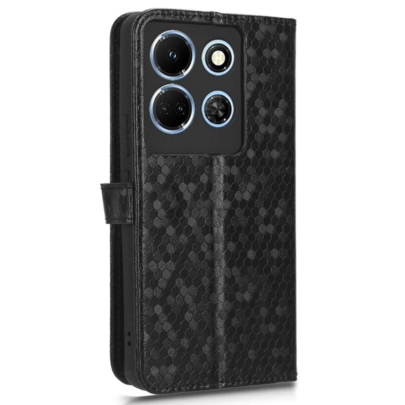 Per Infinix Note 30 4G Dot Imprinted PU Leather Stand Case Wallet Phone Cover - Nero