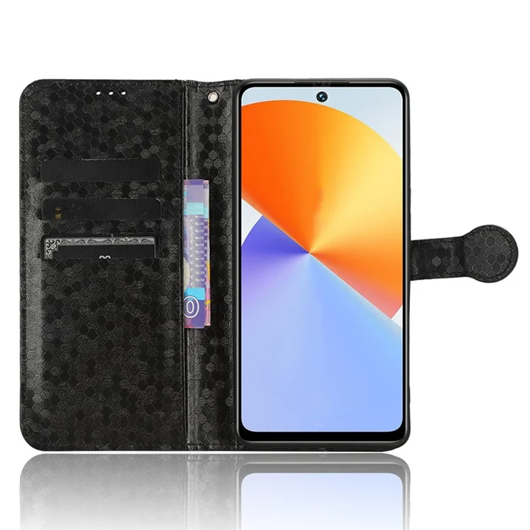 Per Infinix Note 30 VIP 5G Phone Wallet Case Dot Imprinted Stand PU Leather Cover - Nero