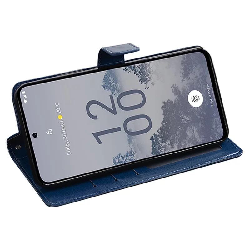 IDEWEI voor Nokia XR21 portemonnee telefoonhoesje met crazy horse textuur lederen standaardhoes - Blauw