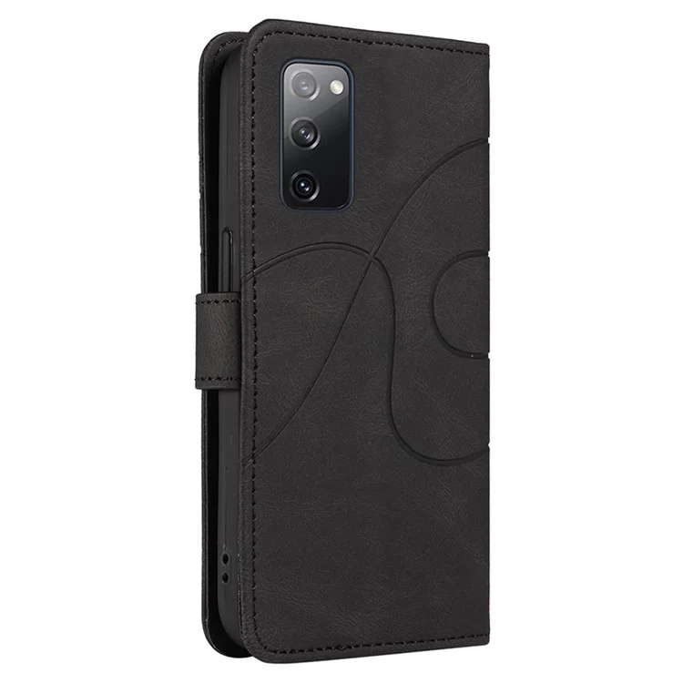 Para Samsung Galaxy S20 FE 5G / S20 FE / S20 FE 2022 / S20 Lite Capa de Telefone de Couro da Carteira Impressa - Preta