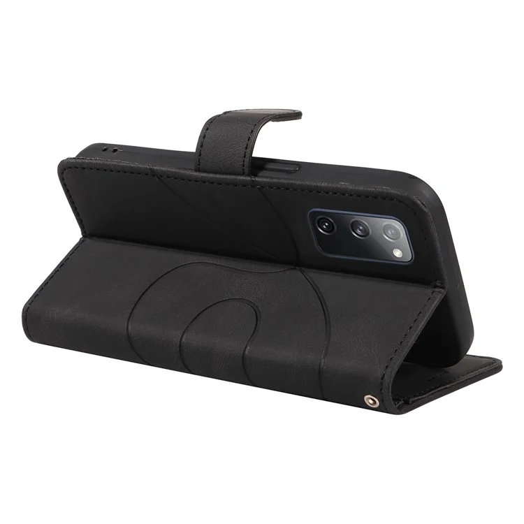 Para Samsung Galaxy S20 FE 5G / S20 FE / S20 FE 2022 / S20 Lite Capa de Telefone de Couro da Carteira Impressa - Preta