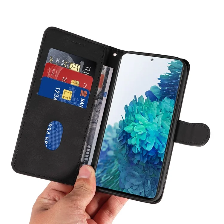 Für Samsung Galaxy S20 fe 5G / S20 fe / S20 fe 2022 / S20 Lite Wallet Leder Telefonabdeckung Geprinter Standhülle - Schwarz