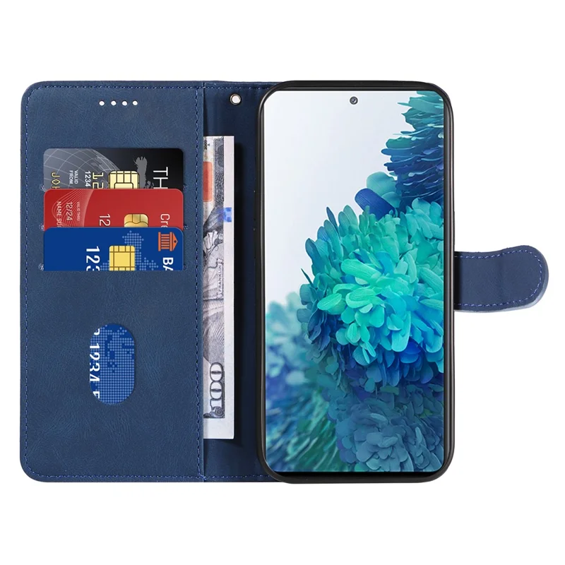 For Samsung Galaxy S20 FE 5G / S20 FE / S20 FE 2022 / S20 Lite Wallet Leather Phone Cover Imprinted Stand Case - Blue