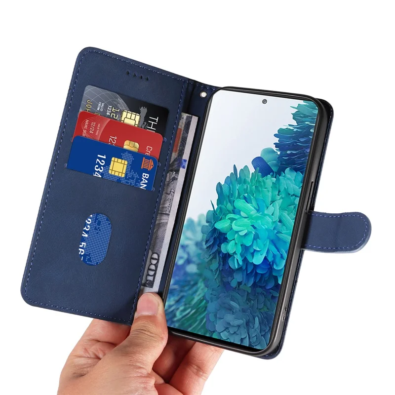 For Samsung Galaxy S20 FE 5G / S20 FE / S20 FE 2022 / S20 Lite Wallet Leather Phone Cover Imprinted Stand Case - Blue