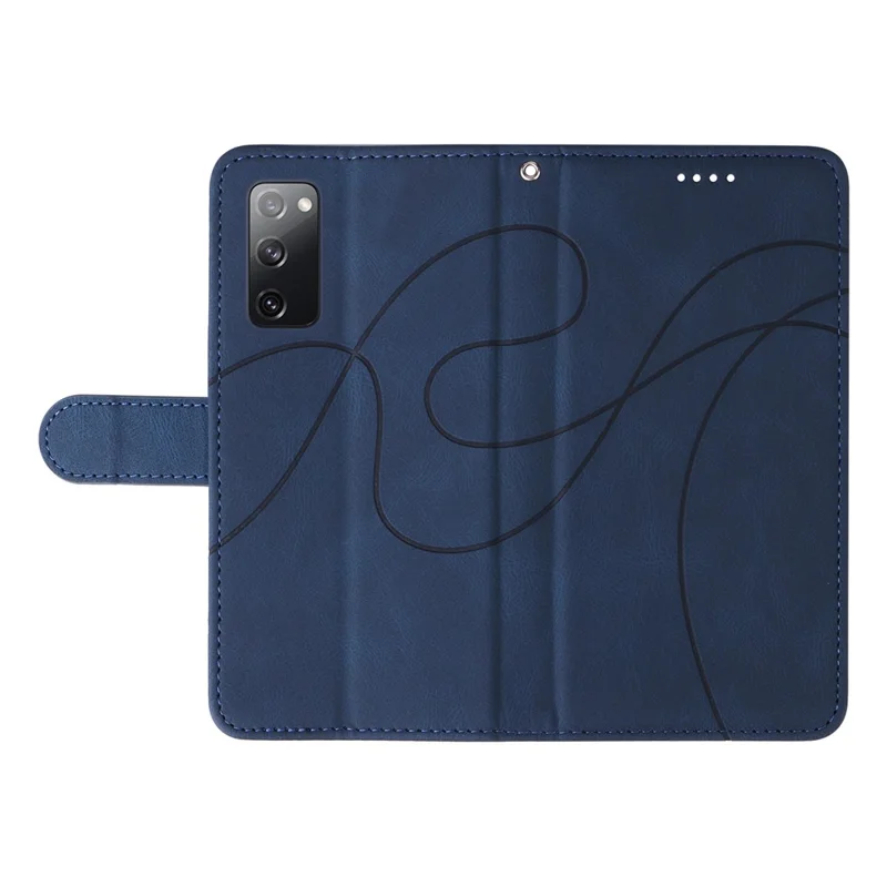 For Samsung Galaxy S20 FE 5G / S20 FE / S20 FE 2022 / S20 Lite Wallet Leather Phone Cover Imprinted Stand Case - Blue