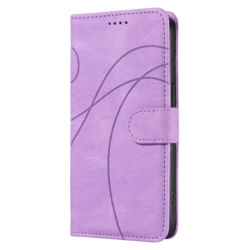 For Samsung Galaxy S20 FE 5G / S20 FE / S20 FE 2022 / S20 Lite Wallet Leather Phone Cover Imprinted Stand Case - Light Purple